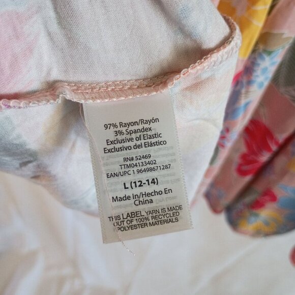 Time and Tru Convertible Maxi Dress Skirt Pink Floral Strapless Women’s L - Picture 4 of 8